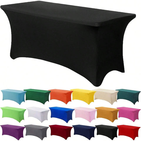 1pc Spandex Tablecloth, Stretchable Tablecloth, Suitable Rectangular Tablecloth, Universal Stretchable Patio Tablecloth For Weddings, Banquets, Parties And Events 6ft 8ft Home Decor Textiles